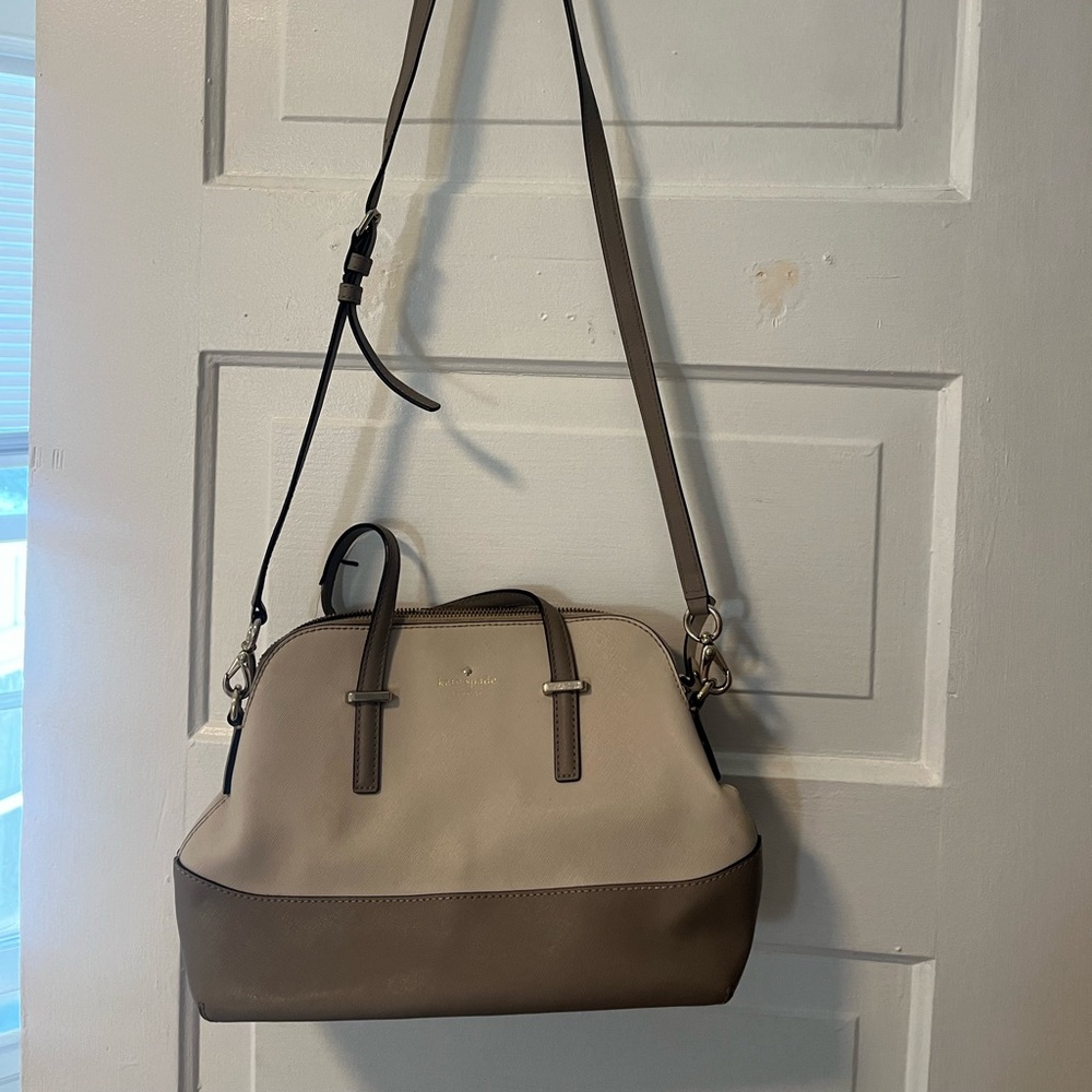 Elegant Beige and Brown Handbag